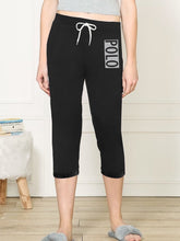 NYC Polo Fleece Gathering Bottom Capri For Ladies-Black-SP1999