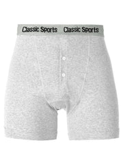 Classic Sport Single Jersey Boxer Brief For Men-Grey Melange-BR771