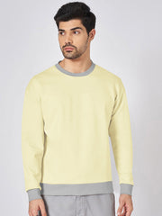 Upgrade Fashion Terry Fleece Funky Style Sweatshirt For Men-Light Yellow with Black-NS14