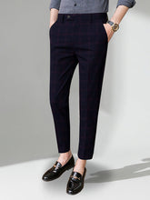 Louis Vicaci Slim Fit Dress Denim Pent For Men-Dark Blue with Check-BE790/BR13037
