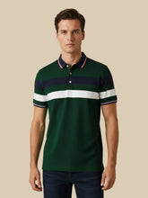 LV Summer Dry Fit Polo Shirt For Men-Dark Green with Stripe-BE1563/BR13779