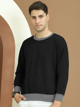 ZARA Fleece Funky Style Sweatshirt For Men-Charcoal with Grey-BE2483