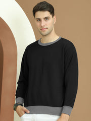 ZARA Fleece Funky Style Sweatshirt For Men-Charcoal with Grey-BE2483