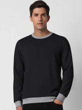 ZARA Fleece Funky Style Sweatshirt For Men-Rosy Black & Grey-BE2386