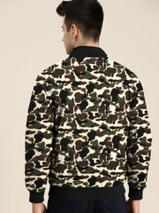 Louis Vicaci Fur Zipper Mock Neck Jacket For Men-Camouflage-RT2107