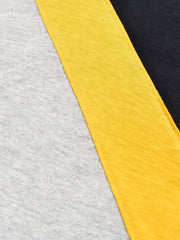 Champion Single Jersey Polo Shirt For Kids-Grey Melange with Yellow & Navy Panels-SP1722/RT2424