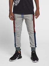 Next Slim Fit Jogger Trouser For Kids-Grey Melange with Dark Maroon & Dark Navy Panels-SP2631