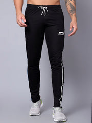 Slazenger Slim Fit Active Wear Trouser For Men-Black with White Piping-RT2513