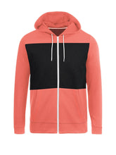 Next Fleece Zipper Hoodie For Men-Orange with Black Panel-SP463