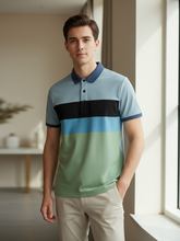 NXT Summer P.Q Polo Shirt For Men-Green with Sky and Black-SP1440/RT2328
