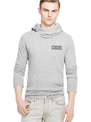 Nyc Polo Fleece Shawl Collar Pullover Hoodie For Men-Grey Melange-SP1482