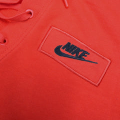 NK Terry Fleece Lace Up Hoodie For Ladies-Coral Orange-RT905