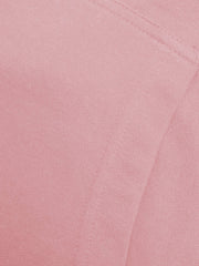 NK Terry Fleece Long V Neck Hoodie For Ladies-Light Pink-BE191