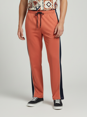 Stylish Regular Fit Single Jersey Summer Trouser For Men-Rust Orange-NST08