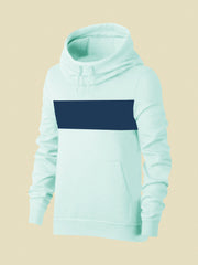 P&B Fleece Pullover Hoodie For Men-Sky With Navy Panel-SP736