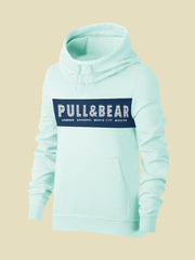 P&B Fleece Pullover Hoodie For Men-Sky With Navy Panel-SP736