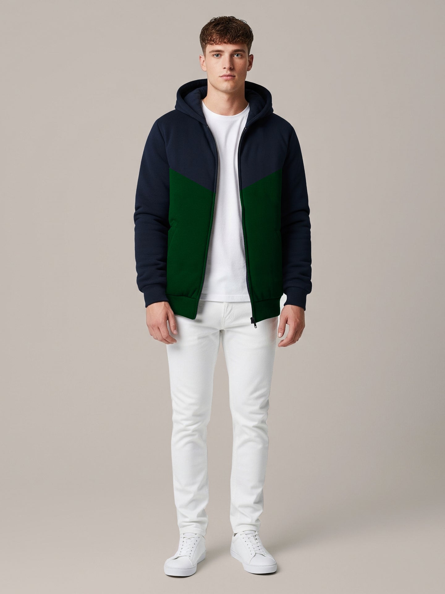 Payper Zipper Winter Jacket For Men-Navy & Green-PH03