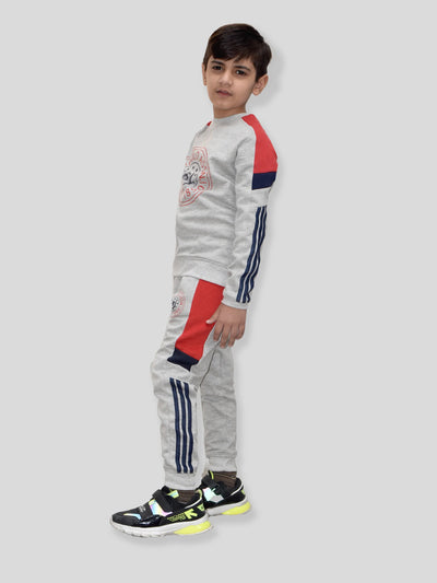 U.S Polo Assn Fleece Tracksuit For Kids-Grey-BR913
