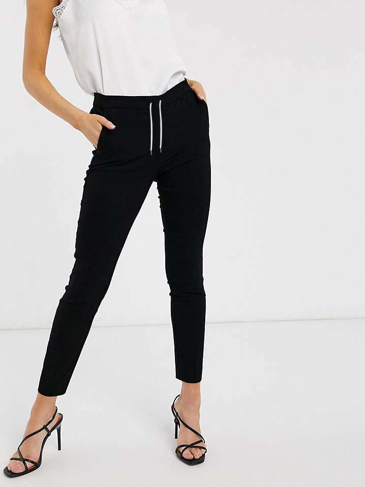 NK Terry Fleece Slim Fit Jogger Trouser For Ladies-Black-BE2180