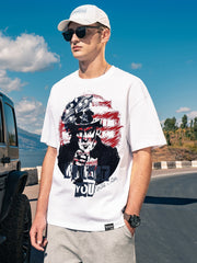 Uncle Sam Summer Tee Shirt For Men-White With Print-SP1906