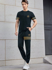 Louis Vicaci Summer Active Wear Tracksuit For Men-Dark Navy-BE918/BR13179