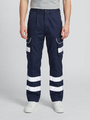 Navy Blue Cargo Trouser For Men With Reflectors-BE1608