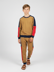 Stylish Dry Fit Tracksuit For Kids-Camel-SDF01