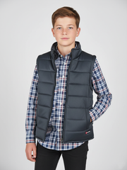 Payper Winter Sleeveless Zipper Mockneck Jacket For Kids-Dark Grey-PSJ04