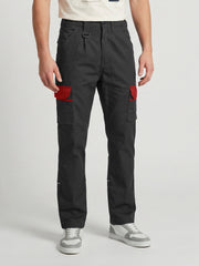 Black Cargo Trouser For Men-BE5336