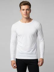 Long Sleeve Thermal Warmer Shirt For Men-White-TVS04