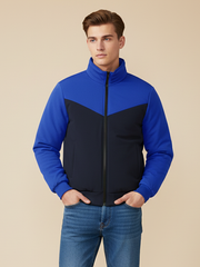 Payper Winter Zipper Mockneck Jacket For Men-Royal Blue & Dark Navy-PHPH34