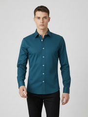 Rawgear 4 Side Lycra Slim Fit Long Sleeve Casual Shirt For Men-Zinc-RG01