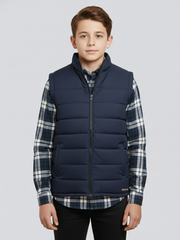 Payper Winter Sleeveless Zipper Mockneck Jacket For Kids-Dark Navy-PSJ01