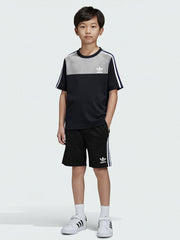 Ads Summer T Shirt & Short Suit For Kids-Navy with Black & White, Navy Stripe-BE3278/BR15716