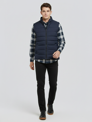 Payper Winter Sleeveless Zipper Mockneck Jacket For Men-Dark Navy-PH38