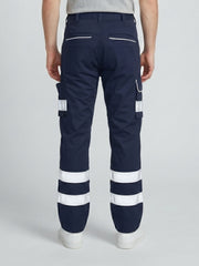 Navy Blue Cargo Trouser For Men With Reflectors-BE1608