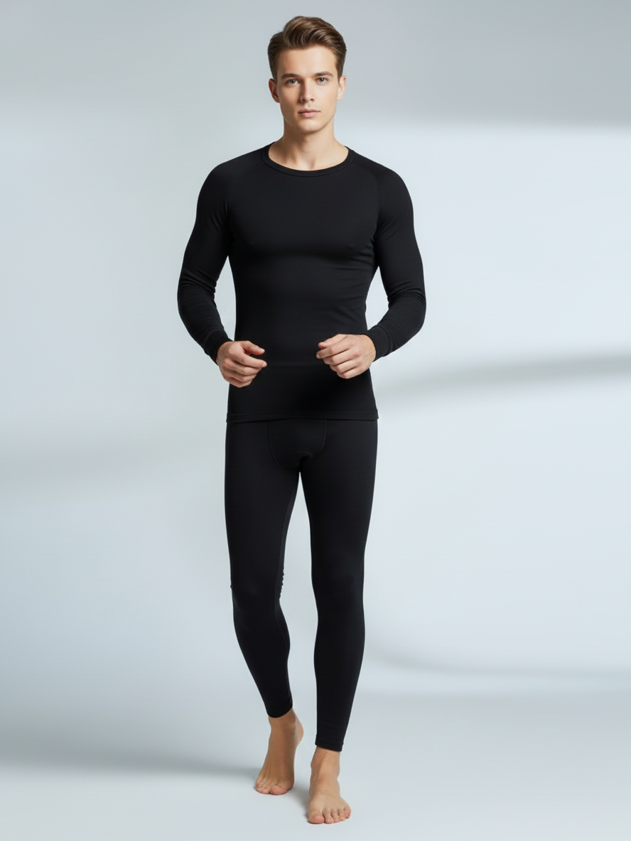 Thermal Warmer Suit For Men-Black-TVS01