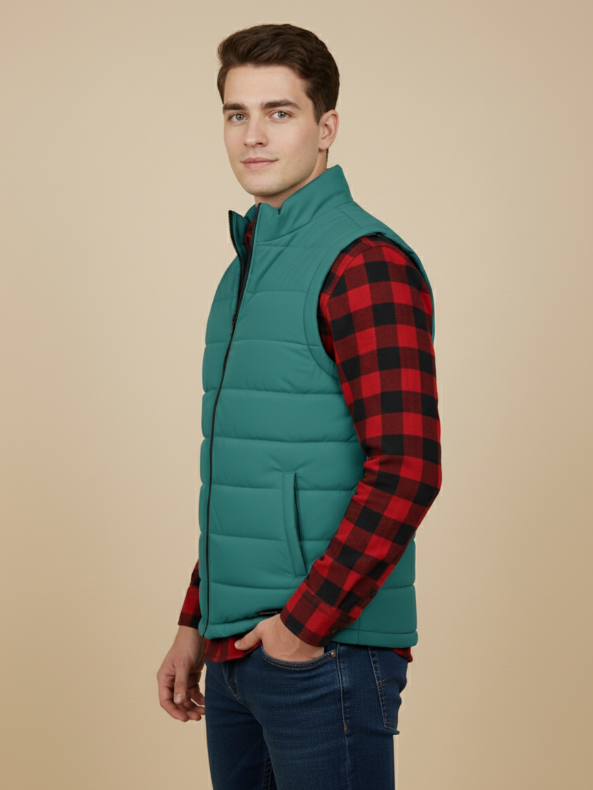 Payper Winter Sleeveless Zipper Mockneck Jacket For Men-Light Zinc-PH32