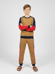 Stylish Dry Fit Tracksuit For Kids-Camel-SDF01