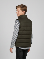 Payper Winter Sleeveless Zipper Mockneck Jacket For Kids-Chocolate-PSJ05