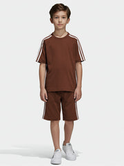 Ads Summer T Shirt & Short Suit For Kids-Dark Brown-BE3267/BR15697