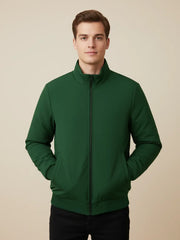 Payper Winter Zipper Mockneck Jacket For Men-Bottle Green-PH15