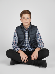 Payper Winter Sleeveless Zipper Mockneck Jacket For Kids-Dark Grey-PSJ04