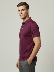 Rawgear Summer Dry Fit Polo Shirt For Men-Maroon-BE8164