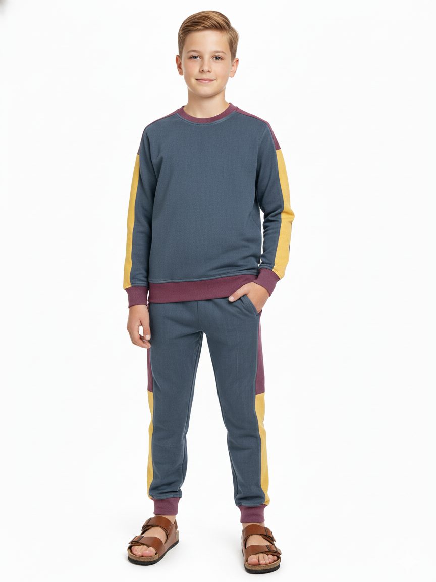 Stylish Dry Fit Tracksuit For Kids-Grey-SDF03