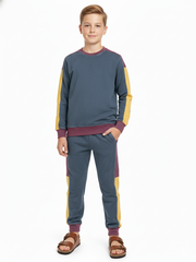 Stylish Dry Fit Tracksuit For Kids-Grey-SDF03
