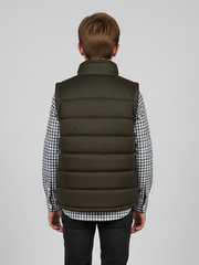 Payper Winter Sleeveless Zipper Mockneck Jacket For Kids-Chocolate-PSJ05