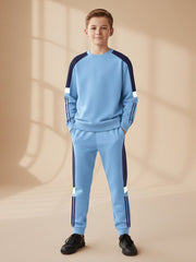 U.S.P Fleece Tracksuit For Kids-Light Sky Blue-USPT01