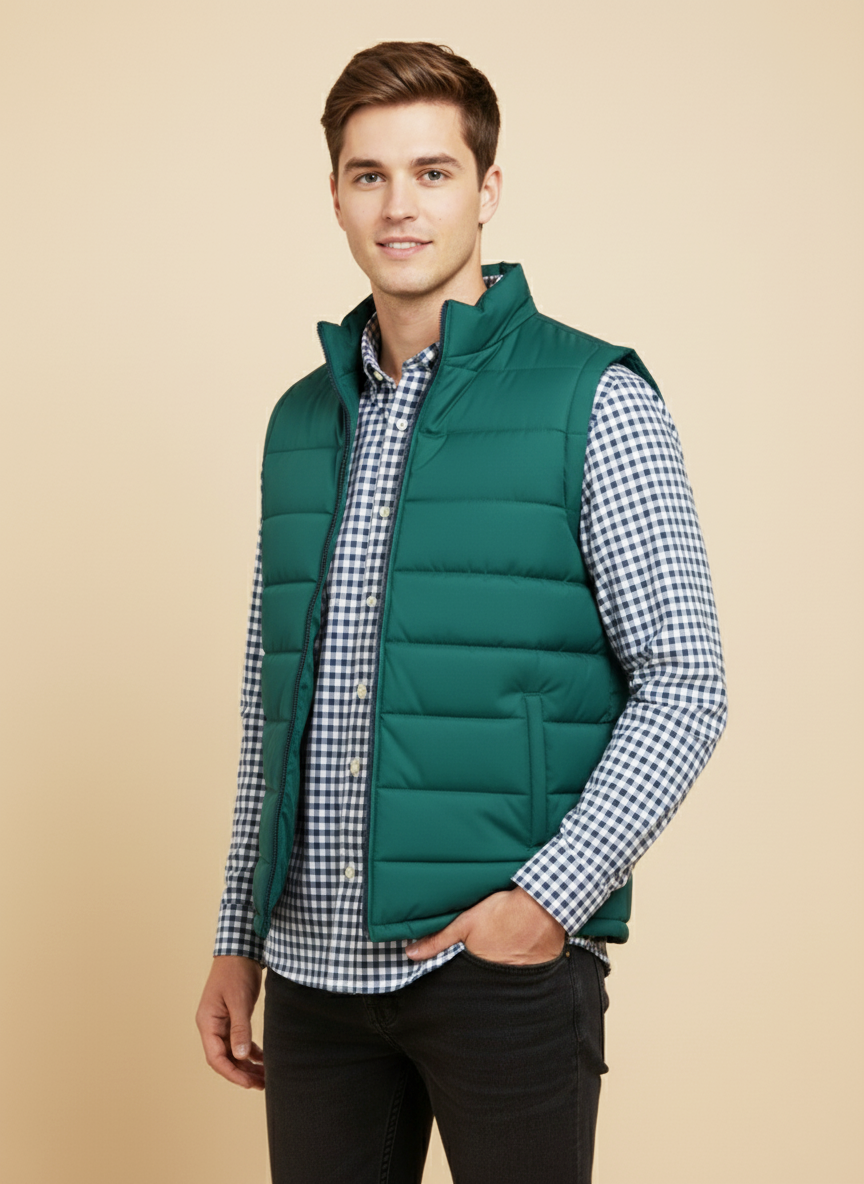 Payper Winter Sleeveless Zipper Mockneck Jacket For Men-Zinc-PH31