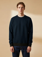 Upgrade Terry Fleece Funky Style Sweatshirt For Men-Navy with Black-BE2503